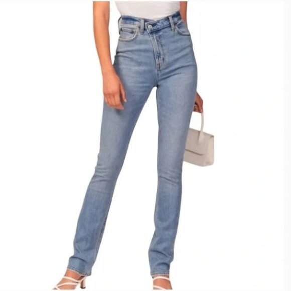 NEW Abercrombie & Fitch The 90s Slim Straight Ultra High Rise Jeans Size 30/10 - Picture 1 of 7